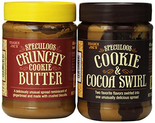 Variety Pack - Trader Joe's Speculoos Cookie Butter (1 Crunchy and 1 Cocoa Swirl) - Total of 2 Jars.