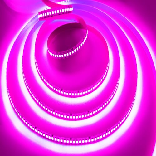 Image of SUYOOULIN LED Strip Lights, SMD 2835 600 LEDs Light Strips, 16.4ft /5m 9000LM Flexible AC 110V Waterproof IP44 LED Ribbon Lighting for DIY Christmas Home Indoor Outdoor Decor(Pink)