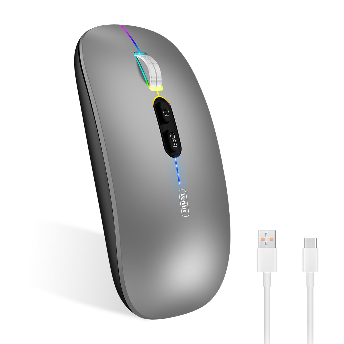 Verilux® Wireless Mouse Rechargeable, [Battery Level Visible] 3 Modes 2.4G & 3.0BT & 5.0BT Bluetooth Mouse for Laptop, 1600DPI Ergonomic Silent Mouse Wireless for Laptop Mac PC iPad(Grey) (B0CL3YP6C2) Amazon Price History, Amazon Price Tracker