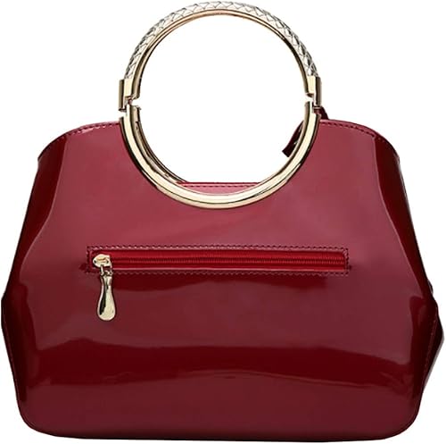 Miniatura 3 de Rullar Bolso elegante de las mujeres y bolso de la manija superior del bolso de la manija de la bolsa de cuero de patente de la totalizador del