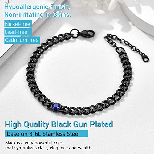 Prosteel Stainless Steel Cuban Link Ankle Bracelet Foot Jewelry Black Anklet April Birthstone #TOP5