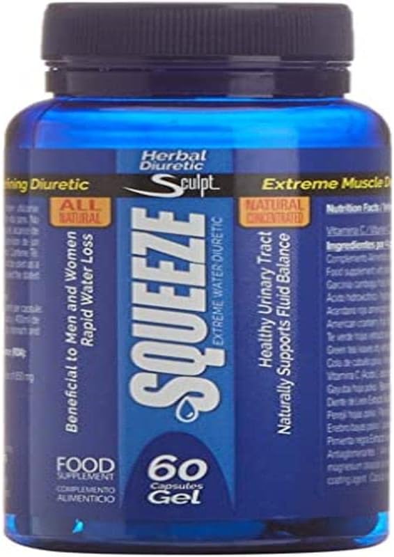 Squeeze - Diuretic for Men & Women by Sculpt - 100% Natural & Safe - Eliminate Subcutaneous Water - Optimal Hydration in Muscle Tissue - Perfect Tune-Up - Lose Weight & Lose Swelling, 60 caps