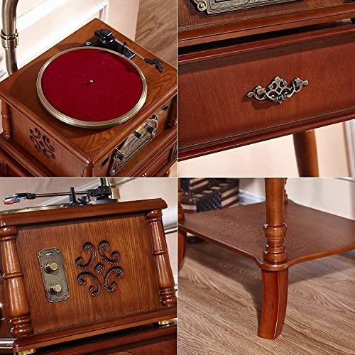 VSDEXR Tourne-Disque, Gramophone, Haut-Parleur sans Fil pour Platine Vinyle pour phonographe Antique, avec entrée… - Les Beatles, Paul McCartney, John Lennon, RIngo Starr, George Harrison VSDEXR Tourne-Disque, Gramophone, Haut-Parleur sans Fil pour Platine Vinyle pour phonographe Antique, avec entrée… – Image 5