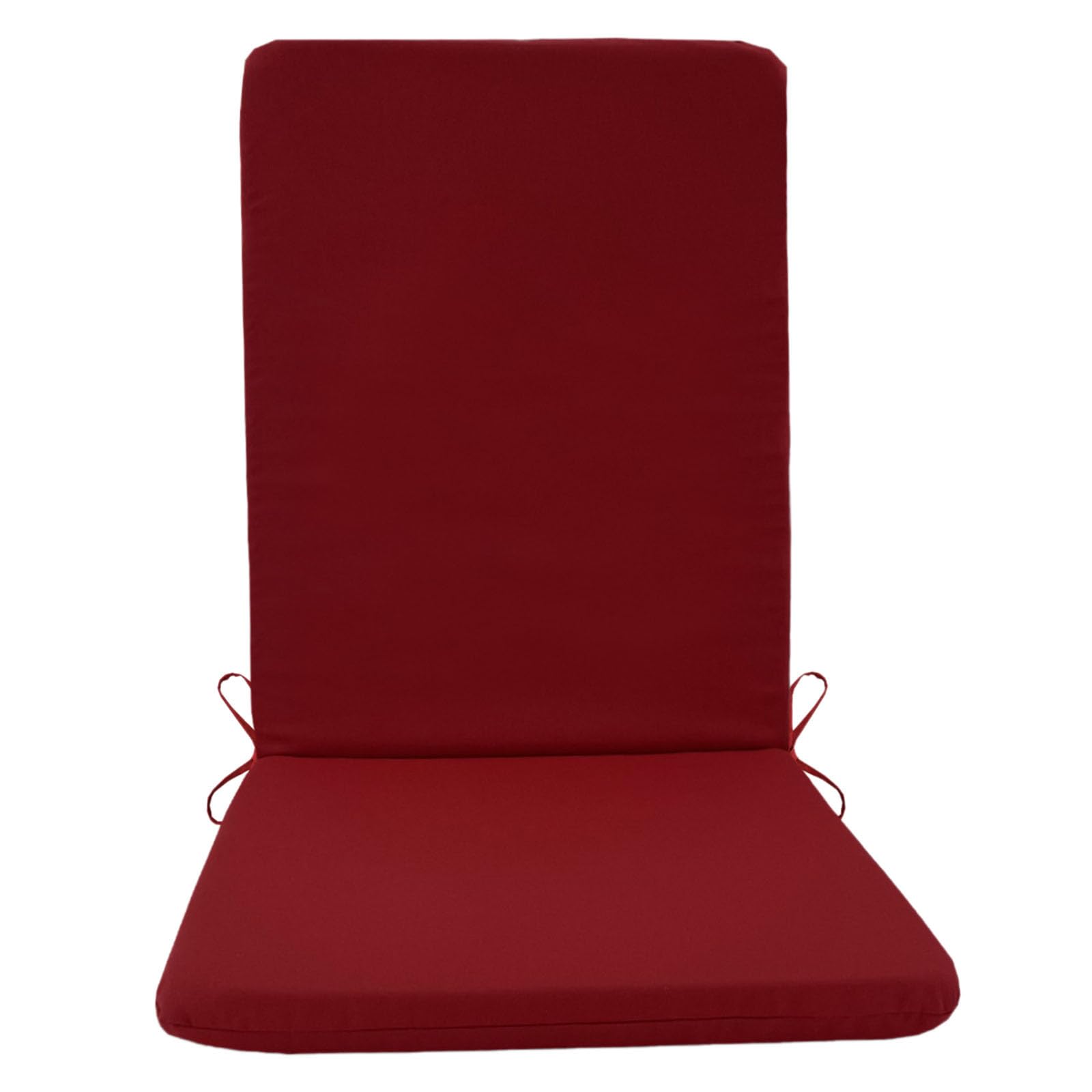 Garden Chair Cushions with Back, 108 x 45 x 3cm High Back Outdoor Seat Pads with Ties, Water Resistant Garden Furniture Cushions for Patio, Rocking Chairs, Sun Loungers, Decking (Red_C)