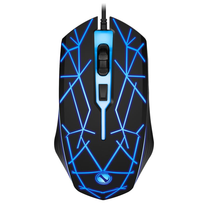 ENTWINO Dragon Gaming Mouse, DPI Button, 7 Colors Light, Metal Bottom Wired Optical Gaming Mouse