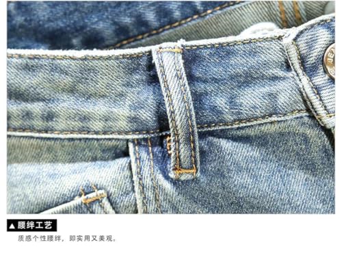 Men's Spring Patchwork Denim Pants Casual Slim Comfortable Breathable Jeans3