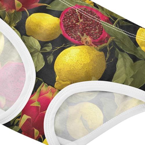 Wusikd Yellow Lemons Girls' Underwear Cotton Dragon Fruit Girls Briefs Soft Toddler Underwear 2T4