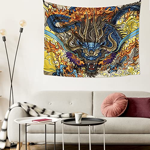 Digitizerart Japanese Ukiyoe Style Tapestry Wall Hanging, Japanese Samurai Ghost Yorimitsu And 4 Samurai Exterminated Monsters On Oe Mountain” Style Tapestries For Bedroom Home Decor Multi Color (Japanesestyle-F) #TOP2