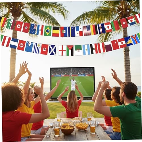 Guirlande de drapeaux du monde décoration extérieure grand format polyester 25m