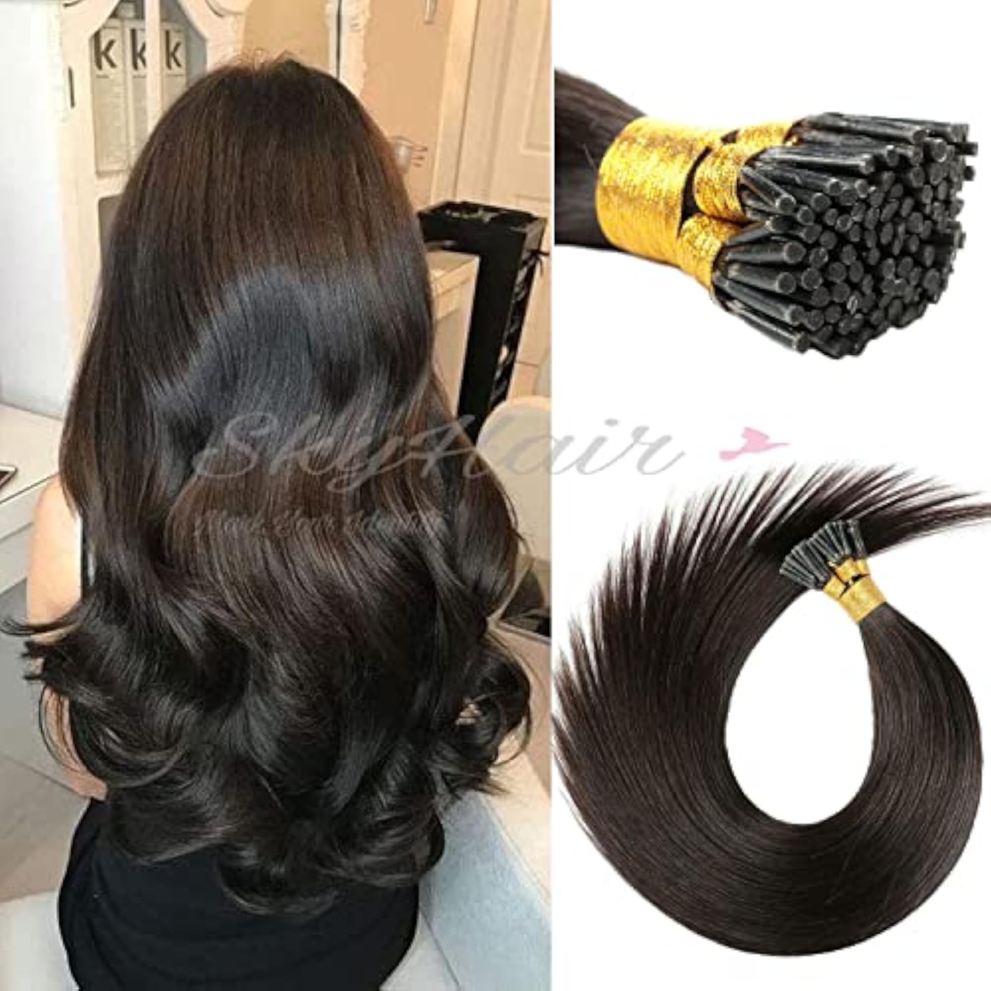 100% Remy Human Hair I Tip Extensions, Lightweight