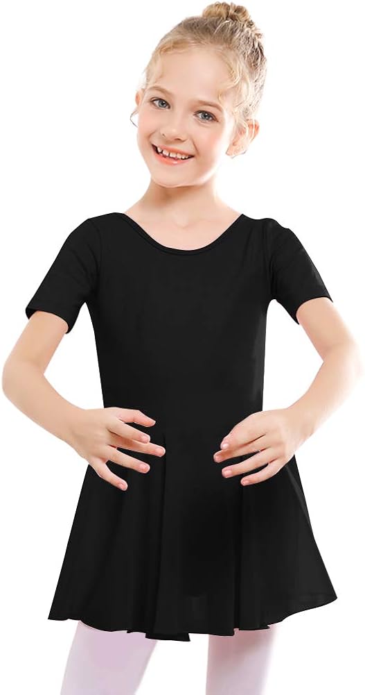 STELLE Girls Ballet Short Sleeve Dress Leotard for Dance, Gymnastics and Ballet(Toddler/Little Girl/Big Girl) : Sports & Outdoors