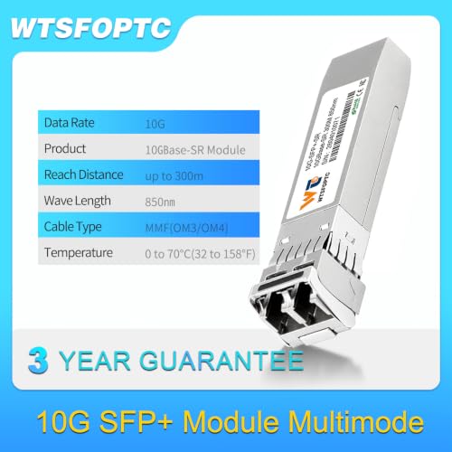 Image of 4 Pack 10GBase-SR SFP+ LC Transceiver, 10G SFP+ Module MMF Multimode 850nm