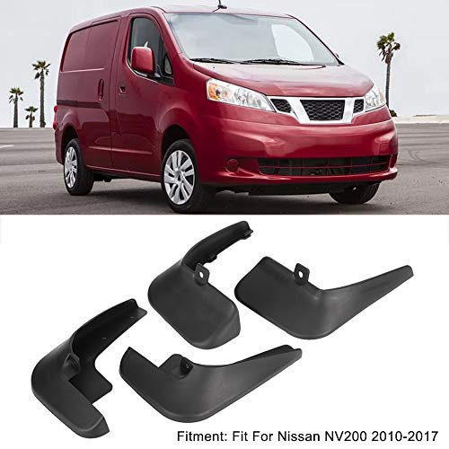 Image of Car Mud Flaps for NV200 2010 2017, 4Pcs Mudguards Replacement, Plastic, Front and Rear