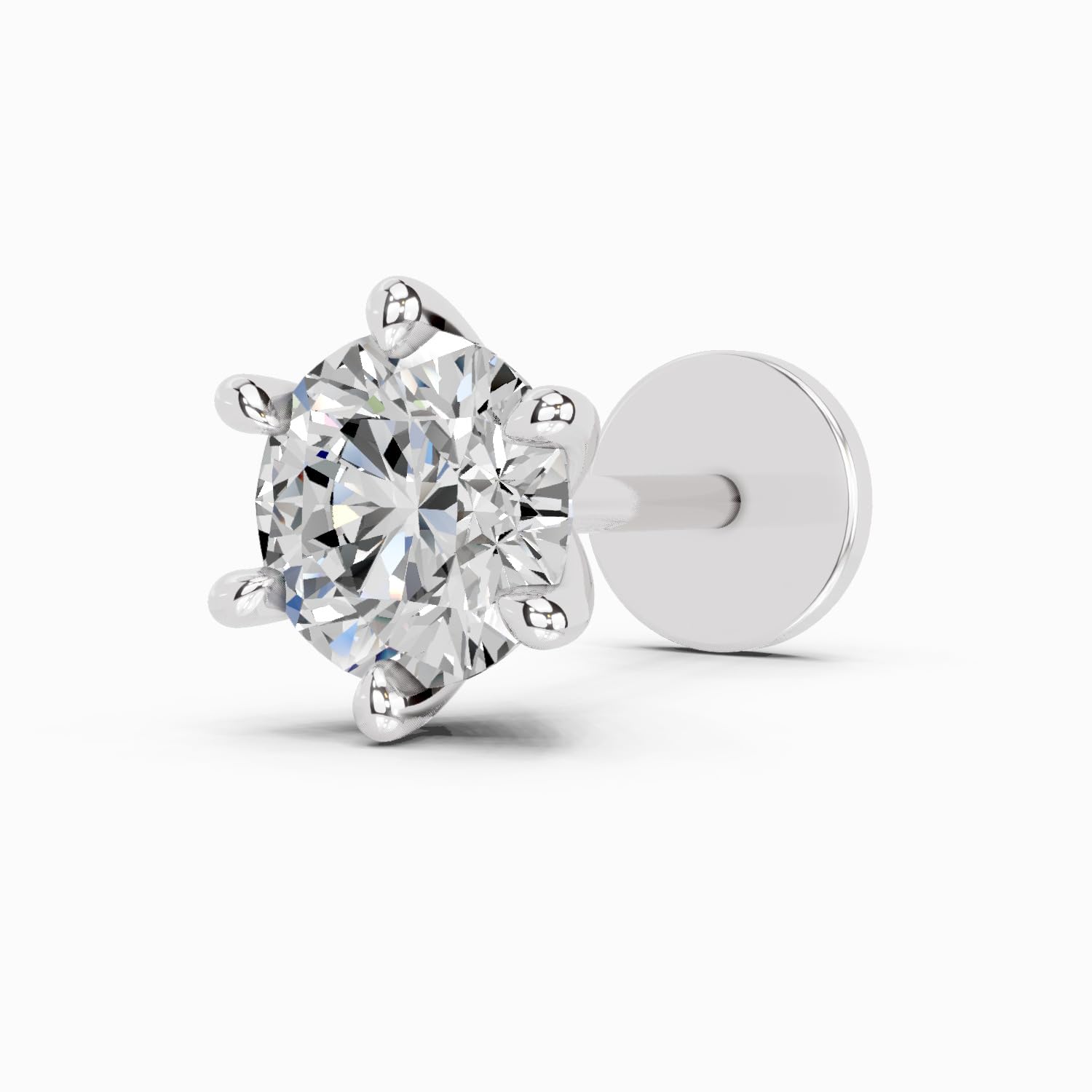 Lab Grown Diamond 0.15 Carat IGI Certified Round Shape 6 Prong Solitaire Diamond Nose Pin for Women | 14K Gold FG VS Quality Diamonds-image-12