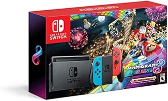 Nintendo Switch with Neon Blue and Neon Red Joy‑Con HAC-001 w/ Mario Kart 8 Deluxe