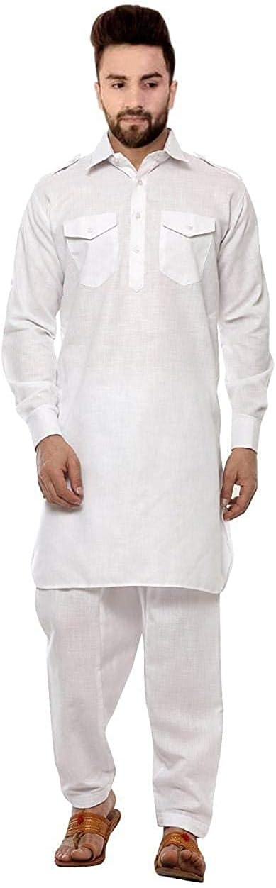 Parallel Times Mens Pathani Suit Full Pair Cotton With All Colors