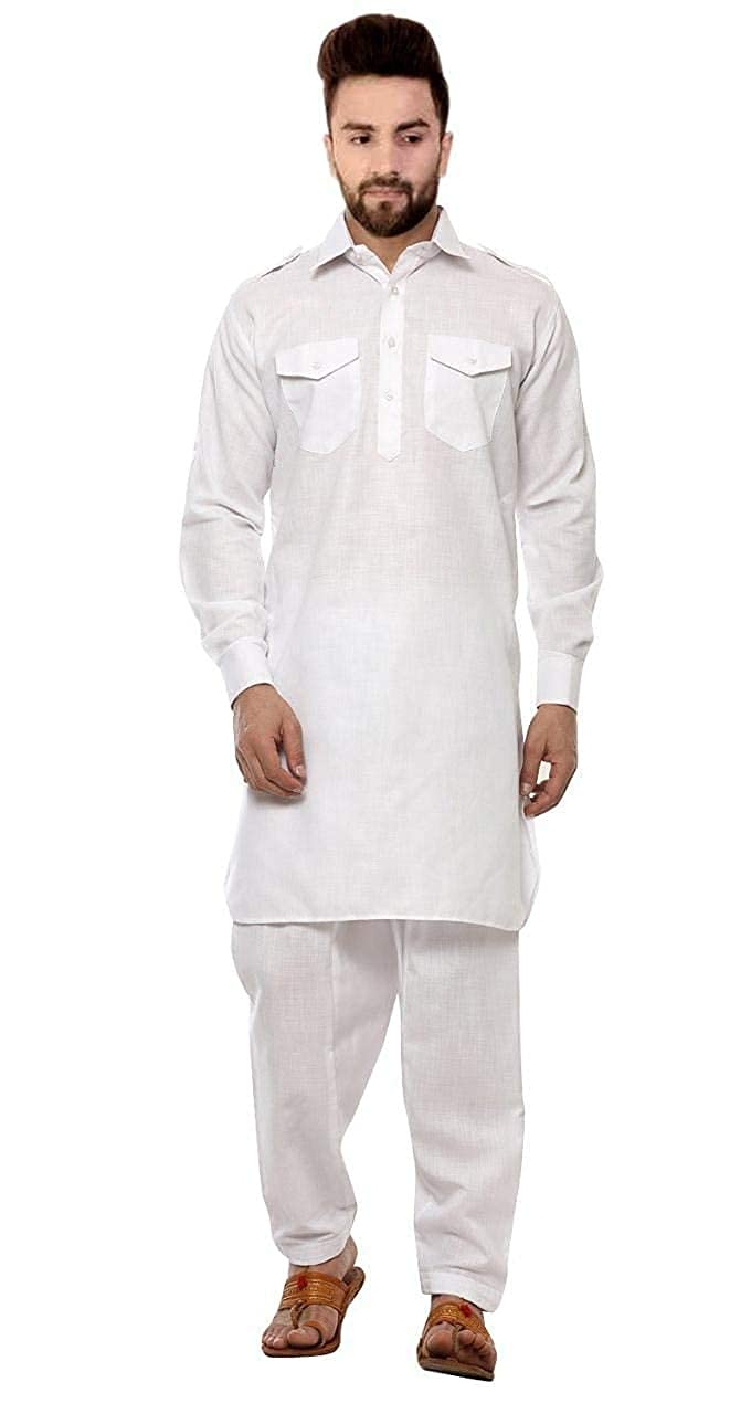 Parallel Times Mens Pathani Suit Full Pair Cotton With All Colors