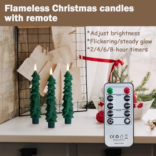 Velas de Navidad LED con mando FPOO pack de 3 para centro de mesa 4