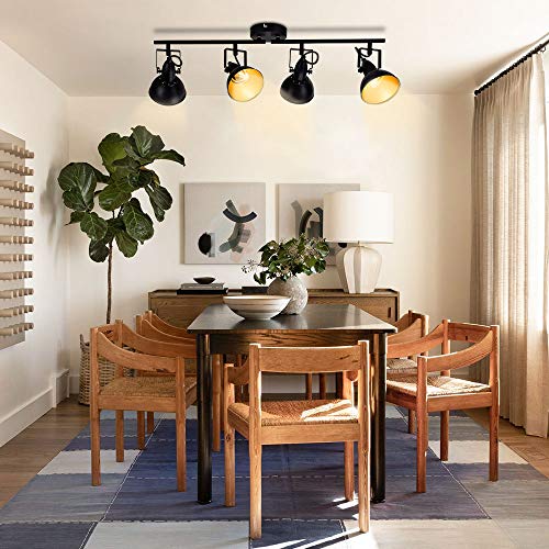 image for Depuley Retro Rotatable 4 Way LED Ceiling Spotlight, Track Lighting wi