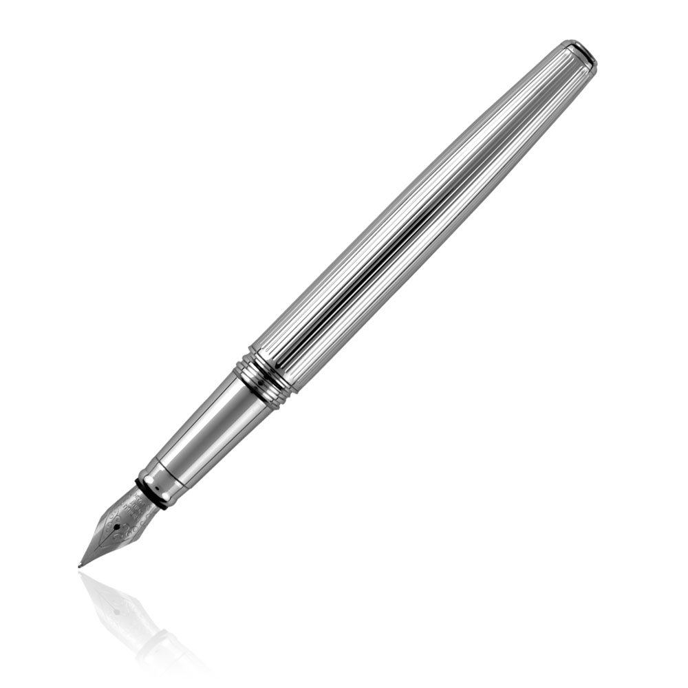 Image secondaire de Pierre Cardin Set D'Écriture Christophe Stylo Roller Stylo Et Stylo-Plume Chrome-Noir Avec Laser Gravure Gravé Pour Anniversaire