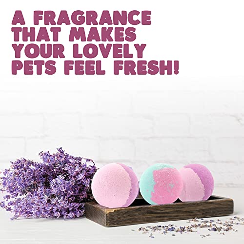 Lunamarie Handcrafted Bath Bomb, Dogs & Cats Bubble Bath Bomb, Infused With Organic Sea Salt Lavender & Vanilla Essential Oils With Cocoa Seed Oil, Shea Butter To Smoothen Coat & Gentle Skin For Pets #TOP3