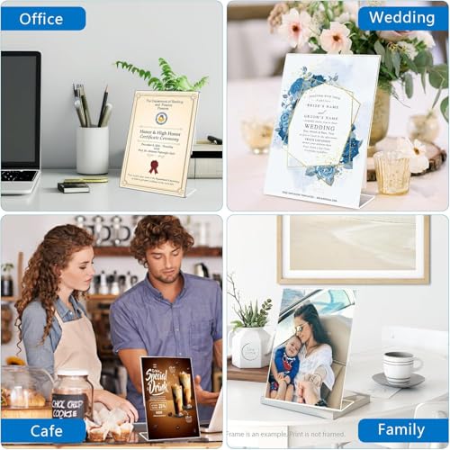 Image of FERAUAX (4 Inch Width x 6 Inch Height) (pack of 1) qr code scanner stand,Acrylic display stand, Perfect for Restaurants as food menu display , advertising display ,Table standee FOR BHIM, upi, PHONEPE, GOOGLE Pay Stand