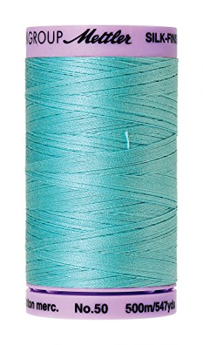 Hilo de algodón Mettler Silk Finish 50wt 547 yd Azul miniatura 1