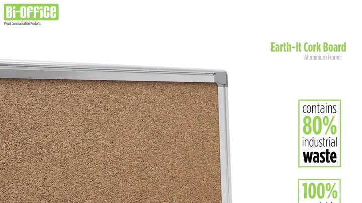 Bi-Office Earth Korktafel 60x45cm - Pinnwand Mit Eichenrahmen Aus Recyceltem Material