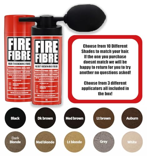 FIRE FIBRE Hair Fibres for Thinning Hair Undetectable & Natural, 28g Bottle, Completely Conceals Hair Loss Instantly - Image 3