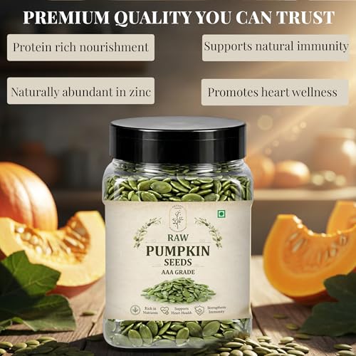 Image of Organic Assets AAA Pumpkin Seeds 1kg (500g x2) | 100% Natural, Raw & Unroasted | High Protein, Fiber & Magnesium Rich | Healthy Snack for Daily Nutrition, Immunity & Heart Health