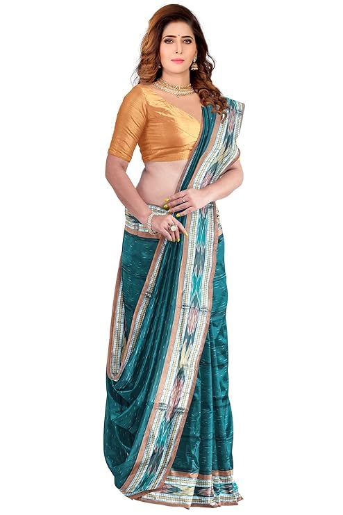 Image of Sambalpuri Handloom Saree Women's Cotton Saree Odisha Handloom Handmade Pure Cotton Khandua Natural Cotton Ikat Sambalpuri Saree For Women Ikat Handloom Saree For Women