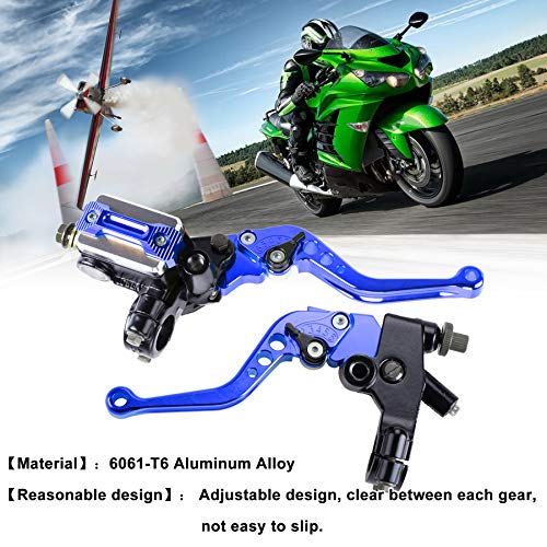 Mrelc Universal Motorcycle 7/8" 22Mm Handlebar Brake Master Cylinder Clutch Lever Cnc Left & Right Set Compatible With Harley Honda Kawasaki Suzuki Yamaha（ Piston Diameter 12.7Mm (Blue) #TOP5