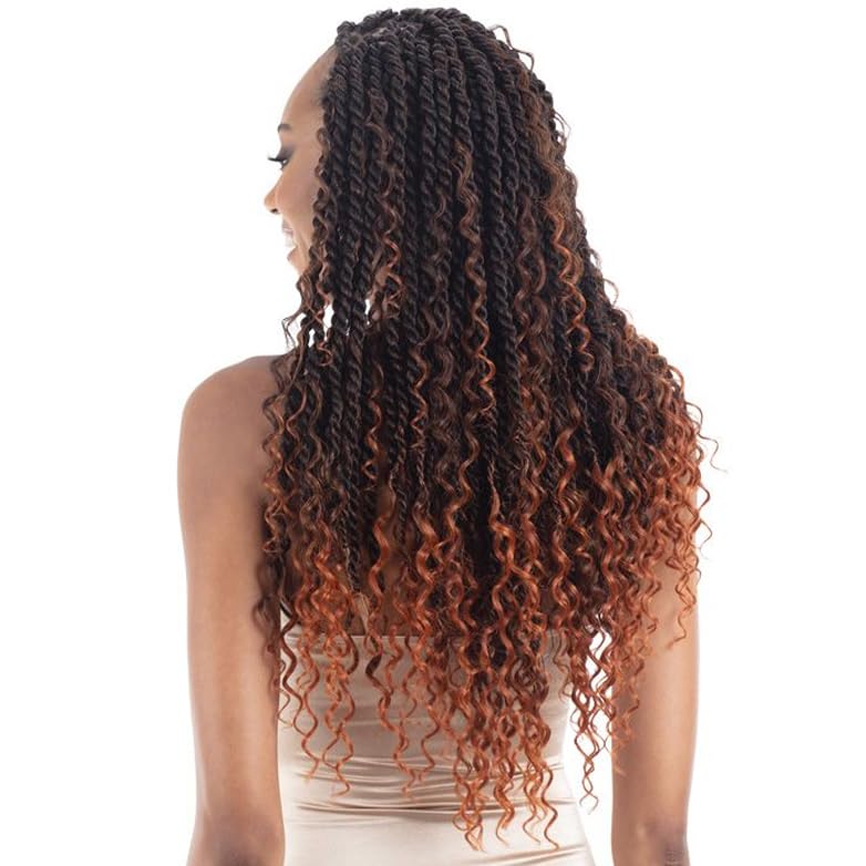 FREE TRESS Shake-N-Go Freetress Synthetic Crochet Braids - 3X Rebel Boho Twist 22" (HTCARAMEL)