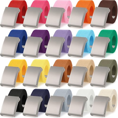 Image of Yahenda 20 Pcs Web Belt for Men Women Belt Adjustable Canvas girdle Golf Strap with Military Buckle Casual Web girdle