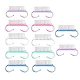 12-Pack Assorted Color Nail Brush, Heavy-Duty Handle Grip Fingernail & Toe Scrubber, Professional Manicure & Pedicure Cleaning Brushes for Men and Women, Bathroom & Kitchen Essentials