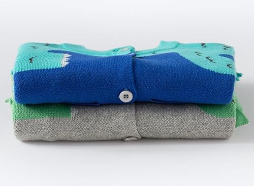 warmstraw Cardigã de uniforme escolar para meninos e meninas, suéter de malha de algodão macio com d