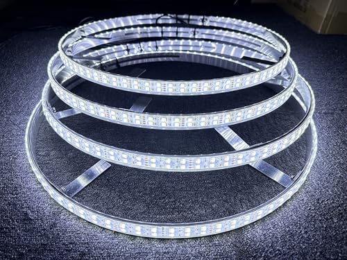 Sando Tech 15.5'' Double Row Cool White Led Wheel Light 576Leds Pure White Strobe Switch Ctrl for Vehical Car Truck ATV UTV Tractor