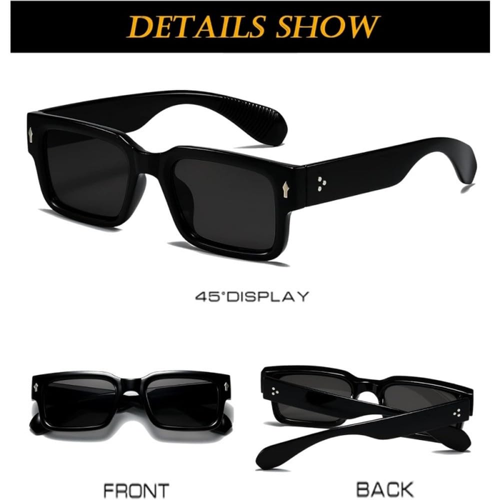Gafas de sol gruesas y modernas con forma rectangular y protección UV400.