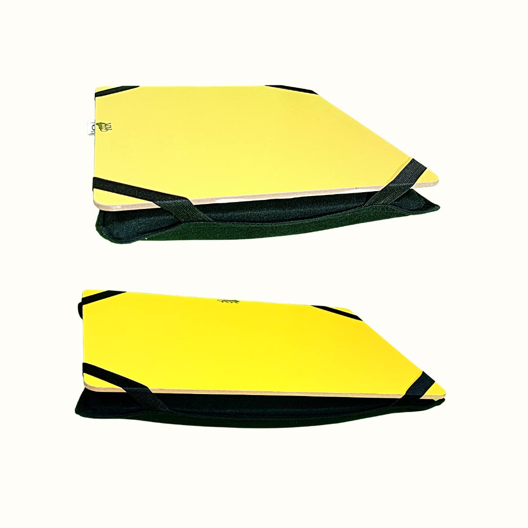 eStand® Lap Board with Cushion for for Study | Home | Dining | Office | Laptop |Reading & Writing | Multi-Purpose | Made in India | 14 X 18 (Yellow)