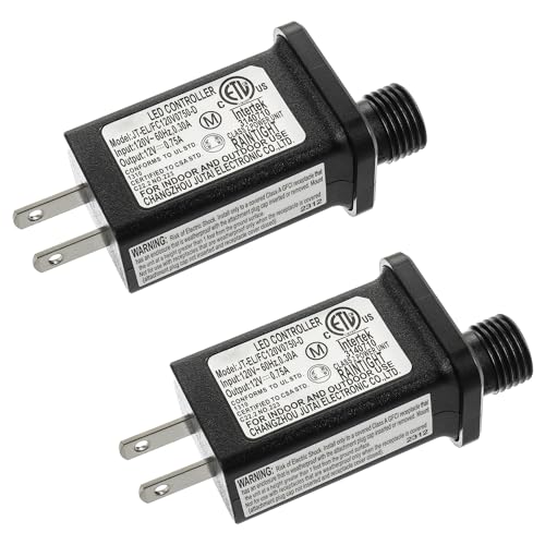 SIGANDG 12V 9W LED Transformer Replacement Class 2 Power LED Controller with 8 Modes Supply for Christmas String Light Inflatable Decorations IP44 Waterproof Low Voltage Transformer(2 Pcs)