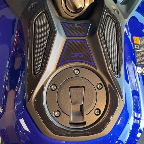 Resin Bike Adhesivos de Moto Compatibles con Yamaha MT 09 2024-2025 Blue - SP. Protecciones Zona de la Llave de Choques y Arañazos de Moto. Pegatinas 3D Resinadas Made in Italy