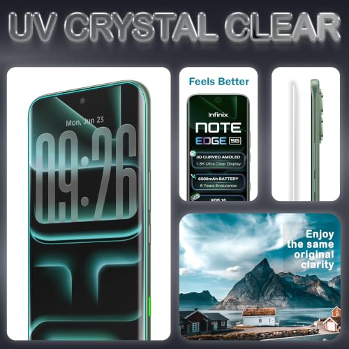 Image of ArmourPro 2 Pack Matte UV Tempered Glass for Infinix Note Edge, Premium Curved Screen Protector with Anti-Glare Finish, Edge-to-Edge Coverage, Fingerprint Friendly and Case Friendly