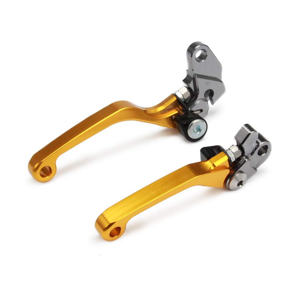 Levier de Frein et Embrayage Moto Pliants Aluminium pour RM85 RM125 RM250 | Leviers pliants en aluminium, commande frein et embrayage, usage motocross, appui stable, pour RM85 RM125 RM250 YZ80 YZ85