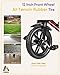 KRIDDO Kids Tricycle, 12 Inch Puncture Free Wheel w Front Light, Adjustable Seat Height, Gift for 2-5 Year Olds, Trike for Toddlers, Black