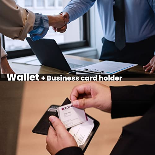 PUNCUBE Note Sleeve Genuine Leather Expandable Bifold Wallet/Credit Card Holder for Men with business card holder (wallet with business card holder)3