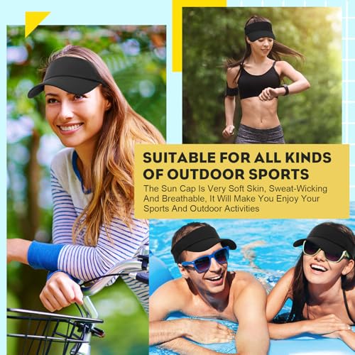 Image of Silkfly 50 Pack Sun Visor Caps Adjustable Sports Athletic Cap UV Protection Sun Visor Hat Men Women Tennis