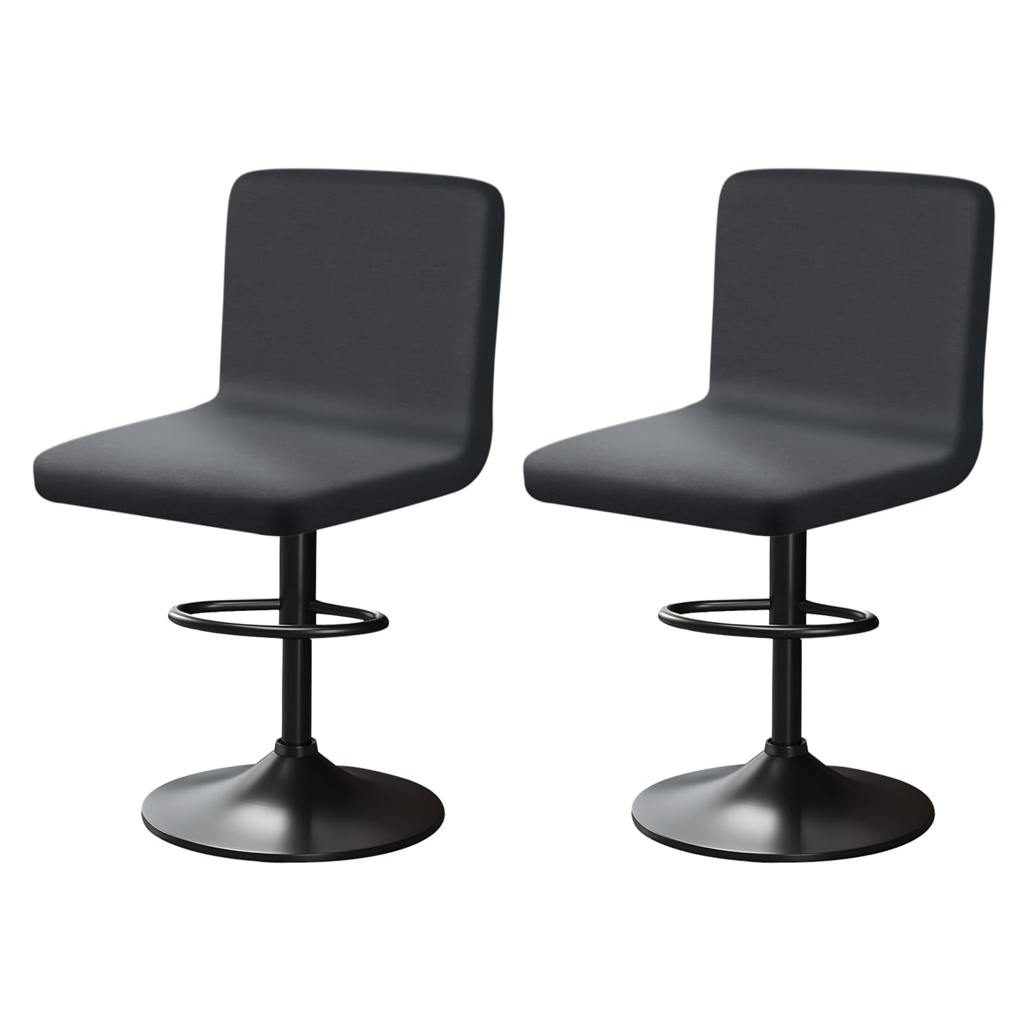 YINGAYOU Bar Stool Covers with Back Velvet Bar Stools Slipcovers with Backrest Very Soft Elastic and Easy to Install Wrinkle Resistant, Washable, Dustproof (2, Grey)