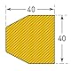 MORION-Prallschutz, Trapezform, Flächenschutz 40/40 mm, schwarz/gelb, selbstklebend, Länge: 1000 mm - 422.18.441