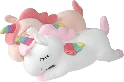 Miniatura 10 de AIXINI - Peluche de unicornio lindo y suave peluche de unicornio Rosado Rosado, Blanco