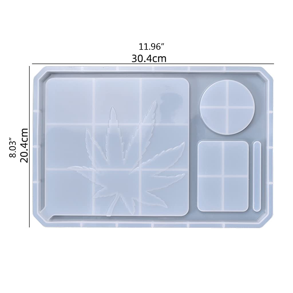 Resina epoxi, bandeja de silicona grande para joyería | Caja de almacenamiento de hierro fundido, tabla de servir grande, molde de resina, bandeja de maquillaje